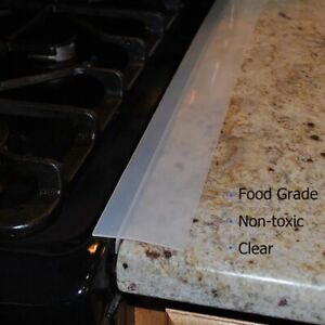 2pcs Silicone Kitchen Stove Counter Gap Cover Oven Guard Spill Slit Filler-Clear