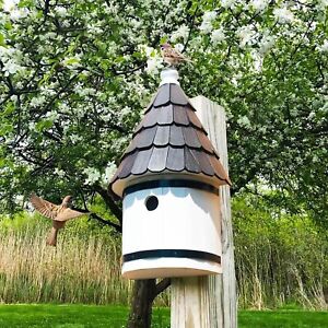 Large Dovecote Style Bird House for Outside, Cedar Wood Shingles Nesting Box,...