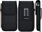 XL Vertical Nylon Phone Case Pouch Belt Clip Loop Holster To Fit Otterbox Cover