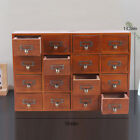 Antique Apothecary Cabinet Wood Box with 16 Drawers Desk Drawer Organizer Box US