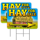 Hay For Sale Arrow 2 Pack Double-Sided Yard Signs (Made In Texas)