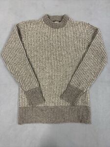 LL Bean Sweater Mens Large Brown Wool Long Sleeve Pullover Vintage Winter Knit