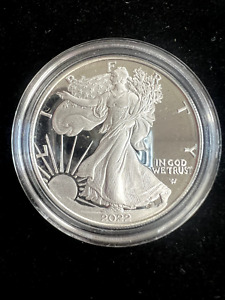 New Listing2022 W 1oz Type 2 Silver Eagle Proof in Capsule No Reserve