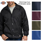 Dickies Men's Jacket Snap Front Windbreaker Nylon Water Resistant Coat 76242