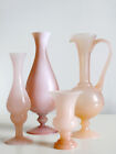 Lot of 4 Opaline Pink/Orange Soap Vases French Glass Vintage