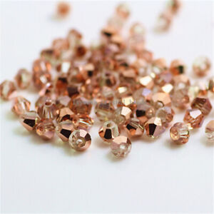 4mm 100PCS Bicone Crystal Beads Glass Beads Loose Faceted Beads Jewelry Making