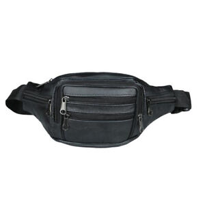 Leather Waist Bag Purse Shoulder Messenger Chest Bag Travel Sports for Men