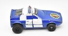 Dashbots Blue Police Car Action Figure Upright Manufacturing 1985 Missing Tire