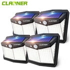 4Pack CLAONER Solar Power 128 LED Lights PIR Motion Sensor Outdoor Security Lamp