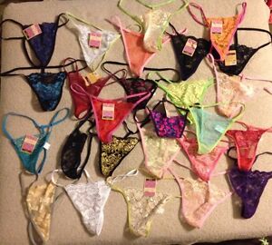 Lot of 10 Panties Thongs G-String T Back Sexy Stripper Exotic Secret Valentines