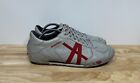 Diesel New Remy Men's Size 10.5 Athletic Sneakers Gray Leather Shoes Red