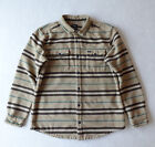 RVCA Flannel Shirt XL Brown Striped Shacket