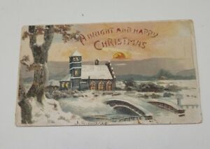 Antique 1907 HTTL Hold To The Light A Bright And Happy Christmas HTL Postcard