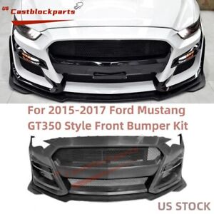 Front Bumper Cover Kits W/Grille For 2015-2017 Ford Mustang Facelift GT500 Style