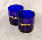 Set of 2 VTG Harveys Bristol Cream Barware Libbey Cobalt Blue Glasses EUC #D1