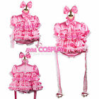 hot pink satin Sissy baby boy maid mini dress CD/TV Tailor-made