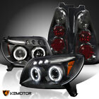 Fits 2003-2005 4Runner Black LED Halo Projector Headlights+Smoke Tail Brake Lamp (For: 2005 Toyota 4Runner)