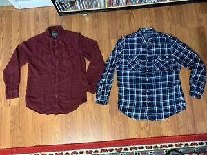 American Rag Flannel Shirt Lot Of 2 Size Medium M Slim Fit & Regular
