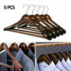 5Pcs Extra Thick Wide Wood Clothes Hangers Garment Suit Hanger for Jacket Dress