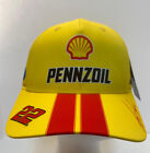 NEW CHECKERED FLAG 2022 JOEY LOGANO #22 YELLOW WITH RED STRIPES PENNZOIL HAT NWT