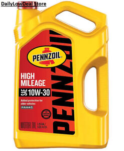 Pennzoil High Mileage SAE 10W-30 Synthetic Blend Motor Oil 5 Qt (1.25 Gal)