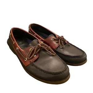 Sperry Top-Sider Men’s Boat Shoes 2-EYE 2-TONE Black & Brown Size 13M EUC