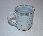 Handmade Ceramic Mug, Spotted Pattern, Signed, Gray and Brown