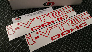 I-VTEC DOHC Decals (2) Vtec Engine Racing Stickers for Honda Civic Si Type R RSX
