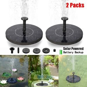 2x Solar Powered Floating Bird Bath Water Panel Fountain Pump Garden Pond Pool