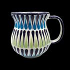 New ListingKen Edwards Pottery Coffee Mug Cup Hand Painted Long Teardrops Blue Guatemala