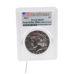 New Listing2021 Peace Dollar, PCGS MS-69, FIRST STRIKE - FLAG LABEL