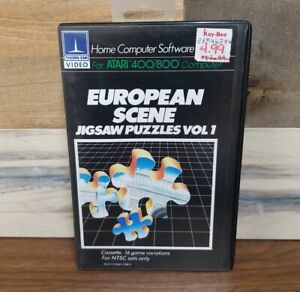 European Scene Jigsaw Puzzles Game Vol 1 (Atari 400/800) Cassette w/ Case ~ VG
