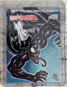 2017 Upper Deck Marvel Venom 1/1 Sketch Card by Chris Papantoniou + Back Art 🔥