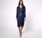 Isaac Mizrahi Live! Women's Dress Sz XL Always Sequin Blue A624668