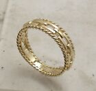 Size 8 Twisted Rope Border Panther Link Band Ring Real Solid 10K Yellow Gold