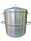 VTG LEYSE Aluminum 10 Quart Stock Pot Steamer w/ Lid 2575 USA ~A Leyse Product
