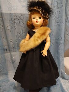 New ListingCissy In Black With Fur Cape Vintage 1950s