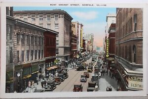 Virginia VA Norfolk Busy Granby Street Postcard Old Vintage Card View Standard