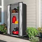 Storage Cabinet Waterproof w/Shelve Lockable Metal Outdoor Garden Shed Organizer