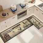 Rustic Farmhouse Country Rooster Rug & Runner Set Non-Slip Low-Pile 4Pcs