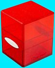 ULTRA PRO GLITTER RED SATIN CUBE DECK BOX Card Compartment Storage Case mtg ccg