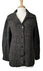 Vintage LL BEAN Wool Blend Brown Speckle Button Down Cardigan Sweater Women's XL