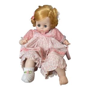 Madame Alexander Rosebud Baby Doll W/ Hang Tag Blonde Hair Sleep Eyes 15”#5250