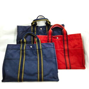 Hermes Tote Bag  Tote Bag 3 set Reds Canvas 1018371