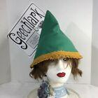 House witch hat, green wizard, elf, gnome hood, fairy cap, sz L, Geechlark 6204