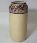 Nice OLD Antique WELLER POTTERY Art VASE Flower Boarder YELLOW Cream Color 7