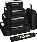 Set of 6 Luggage Organizer Bags for Travel Essentials - Packing Cubes in 4 Sizes