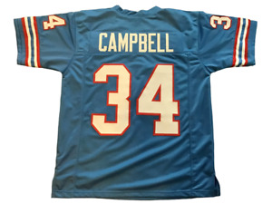 UNSIGNED CUSTOM Sewn Stitched Earl Campbell Blue Jersey - M, L, XL, 2XL, 3XL