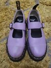 Dr Martens Addina Flower Lilac Purple Mary Jane leather quad platform shoes UK 7