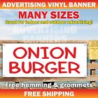 ONION BURGER WINGS Advertising Banner Vinyl Mesh Sign Fries Restaurant Sub Chick